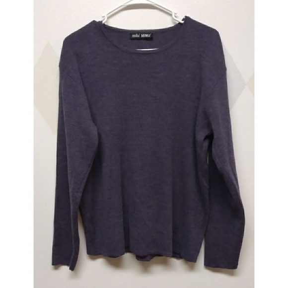 Milu' MINU' merino wool blend long sleeve sweater - Picture 1 of 8